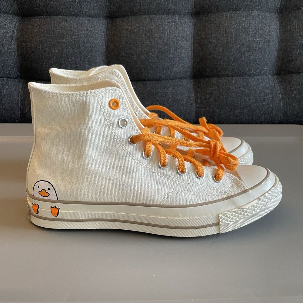 Converse Chuck 70 Hi Egret / Field Orange Duck Kawaii Cute Men’s 9 / Women’s 11